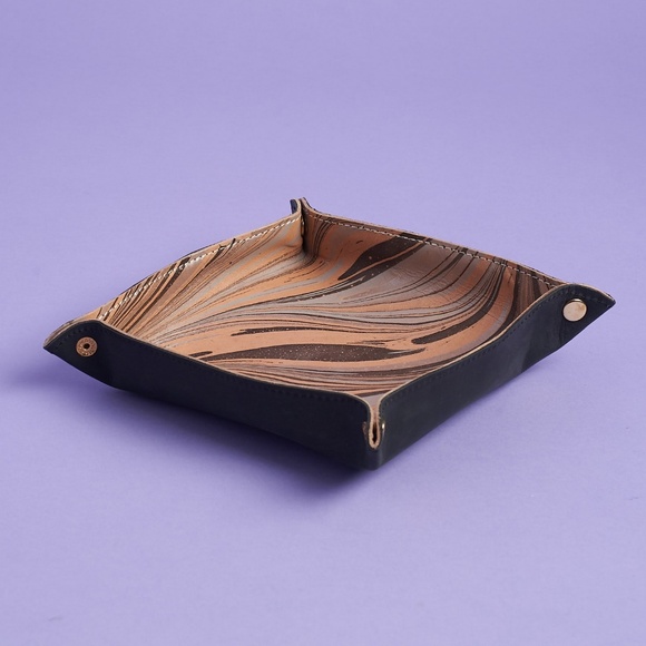 Tribe Alive Leather Marbled Valet Tray New - Picture 2 of 8